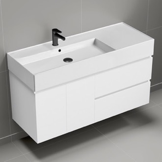 Bathroom Vanity Modern Bathroom Vanity, Wall Mounted, 48